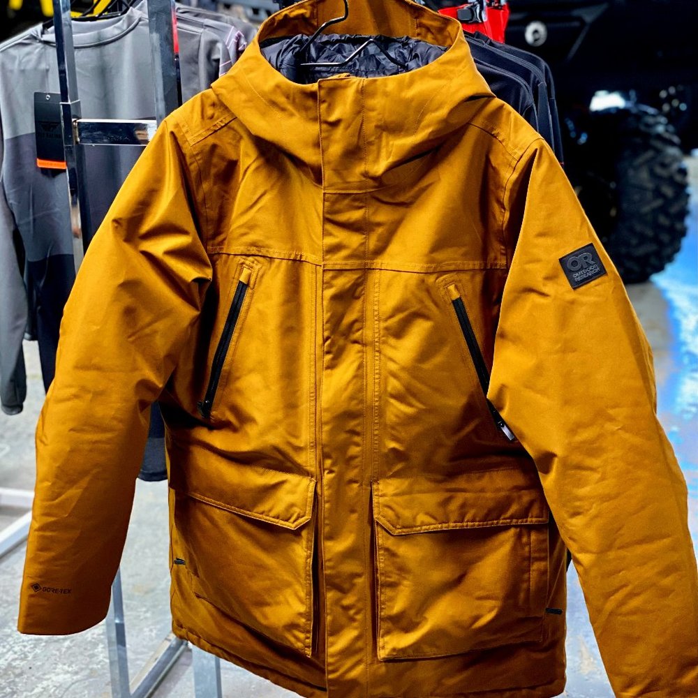Outdoor Research Men's Stormcraft GORE-TEX Down Parka Large "Saddle" NWOT